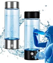 Hydrogen Water Bottle with PEM SPE Technology, 2024 Upgrated Hydrogen Water Bottle, Hydrogen Water Generator, Hydrogen Rich Water Glass Health Cup for Home Office Travel (H)