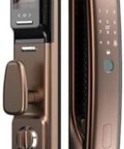 WETIM 3D Face Recognition Fingerprint Door Lock APP Smart IC Card Password Intelligent Automatic Switch Lock Unlock Intelligent Sensor Display (Color : Gray, Size : 30X240MM)
