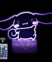 PINNKL 3D Cinnamoroll Night Light for Kids Gift, LED Illusion Table Lamp with 16 Colors Change, Smart Touch and Remote Control, Cute Birthday Christmas Gifts for Women Teens Boys Girls