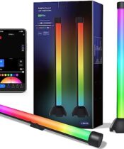 APPECK Smart RGB Light Bars, Gaming Lights with Scene and Music Sync Modes, RGBICW Ambient Lighting Work with Alexa, LED Light Bar for Room, TV, PC