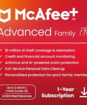 McAfee+ Advanced Family 2024 Ready | Unlimited Devices | Advanced Identity and Privacy Protection | Parental Controls | 1 Year Subscription | Download