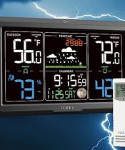 Fokey® Weather Station - Digital Home Weather Stations - Vivid 7.6” LCD, Wireless, 340° Viewing Angle - Indoor/Outdoor Thermometer Wireless with Atomic Clock