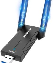 NEWFAST AX5400 WiFi 6 Adapter, The First AX5400 Tri-Band Gigabit Speed Esports Wireless Adapter for Gaming PC, USB 3.0 WiFi Dongle for Laptop Desktop PC, Wireless Network Adapter for Windows 10/11
