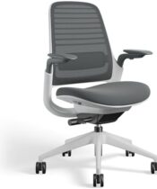 Steelcase Series 1 Office Chair - Ergonomic Work Chair with Wheels for Hard Flooring - Helps Support Productivity - Weight-Activated Controls, Back Supports & Arm Support - Easy Assembly - Graphite