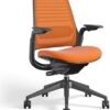 Steelcase Series 1 Office Chair - Ergonomic Work Chair with Wheels for Hard Flooring - Helps Support Productivity - Weight-Activated Controls, Back Supports & Arm Support - Easy Assembly - Tangerine