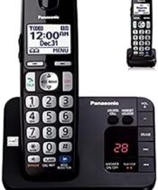 Panasonic KX-TGE232B DECT 6.0 Expandable Digital Cordless Answering System, 2 Handsets, Black (Renewed)