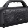 DOSS Extreme Boom Outdoor Bluetooth Speaker with 60W Mighty Sound, Deep Bass, 30H Playtime,10400mAh Power Bank, IPX6 Waterproof, Portable Speaker with Strap for Camping, Beach, Garage-Black