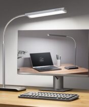 LEPOWER-TEC LED Desk Lamp for Home Office, 750LM Eye-Caring Reading Desk Light, 12W Gooseneck Lamp for Desk, Touch Table Lamp with 3 Timer Function, 60 Lighting Modes, Bright Desk Lamps for Study